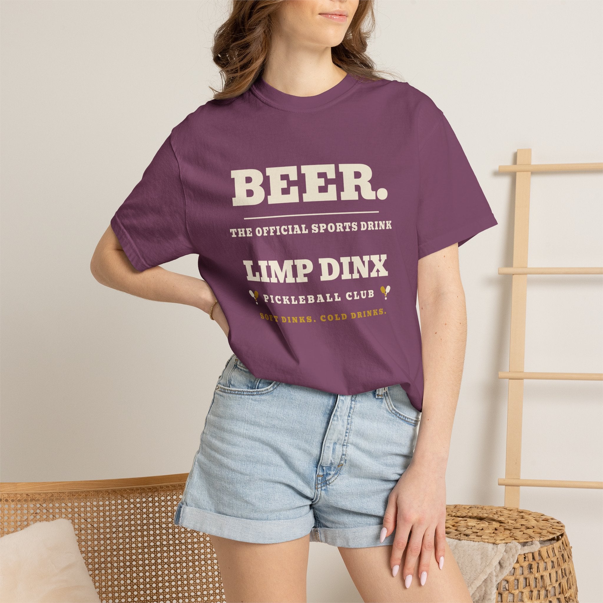 Beer. The Official Sports Drink Tee — Limp Dinx Pickleball Club | Funny Pickleball Shirt - Dark Colors