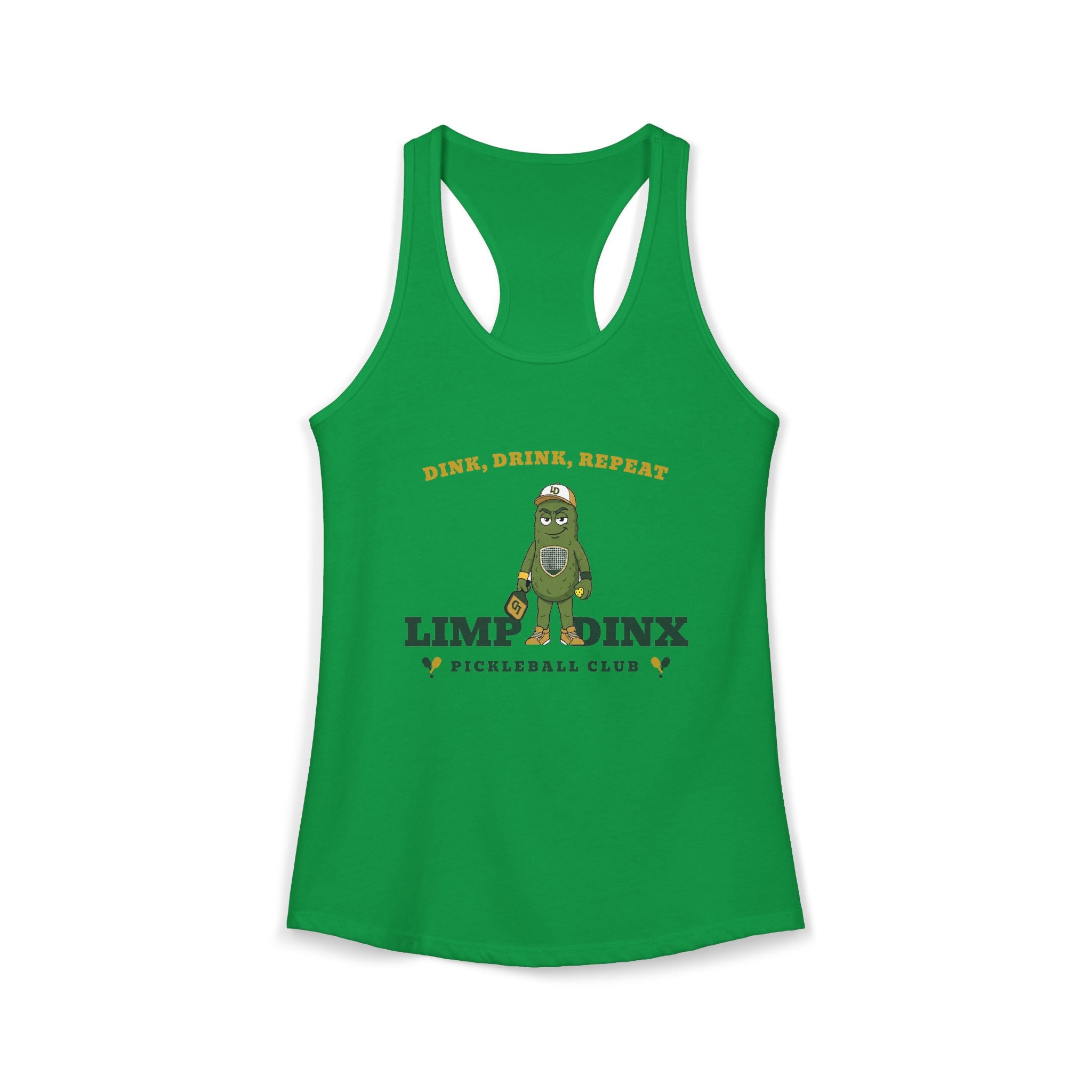 Dink. Drink. Repeat. Racerback Tank — Limp Dinx Pickleball Club | Women's Pickleball Tank