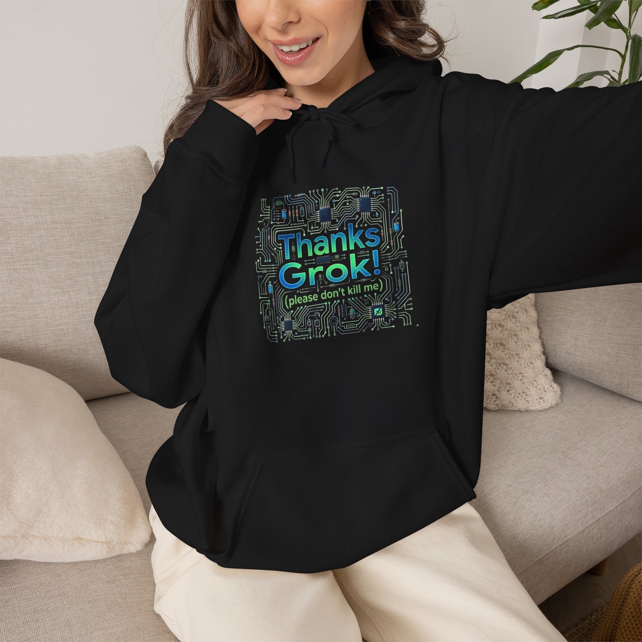 Thanks Grok Tech Pattern Hoodie