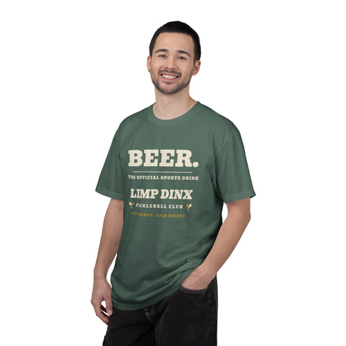 Beer. The Official Sports Drink Tee — Limp Dinx Pickleball Club | Funny Pickleball Shirt - Dark Colors