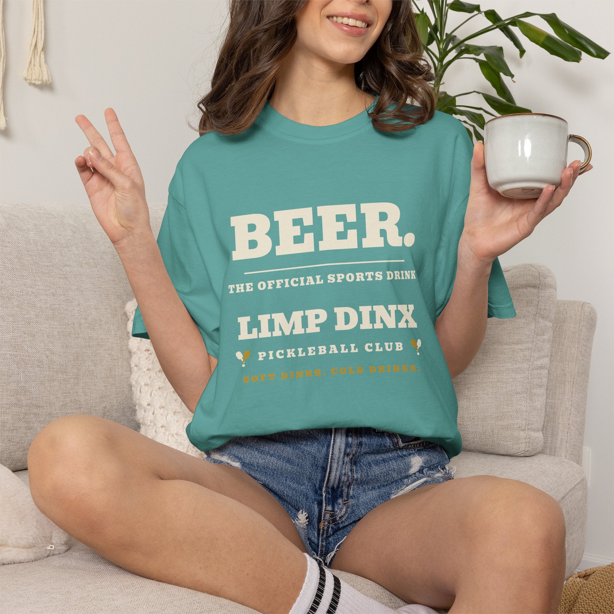 Beer. The Official Sports Drink Tee — Limp Dinx Pickleball Club | Funny Pickleball Shirt - Dark Colors