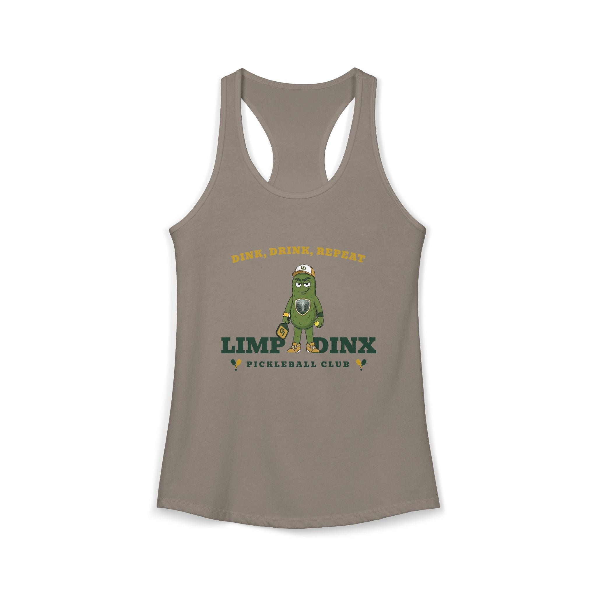 Dink. Drink. Repeat. Racerback Tank — Limp Dinx Pickleball Club | Women's Pickleball Tank