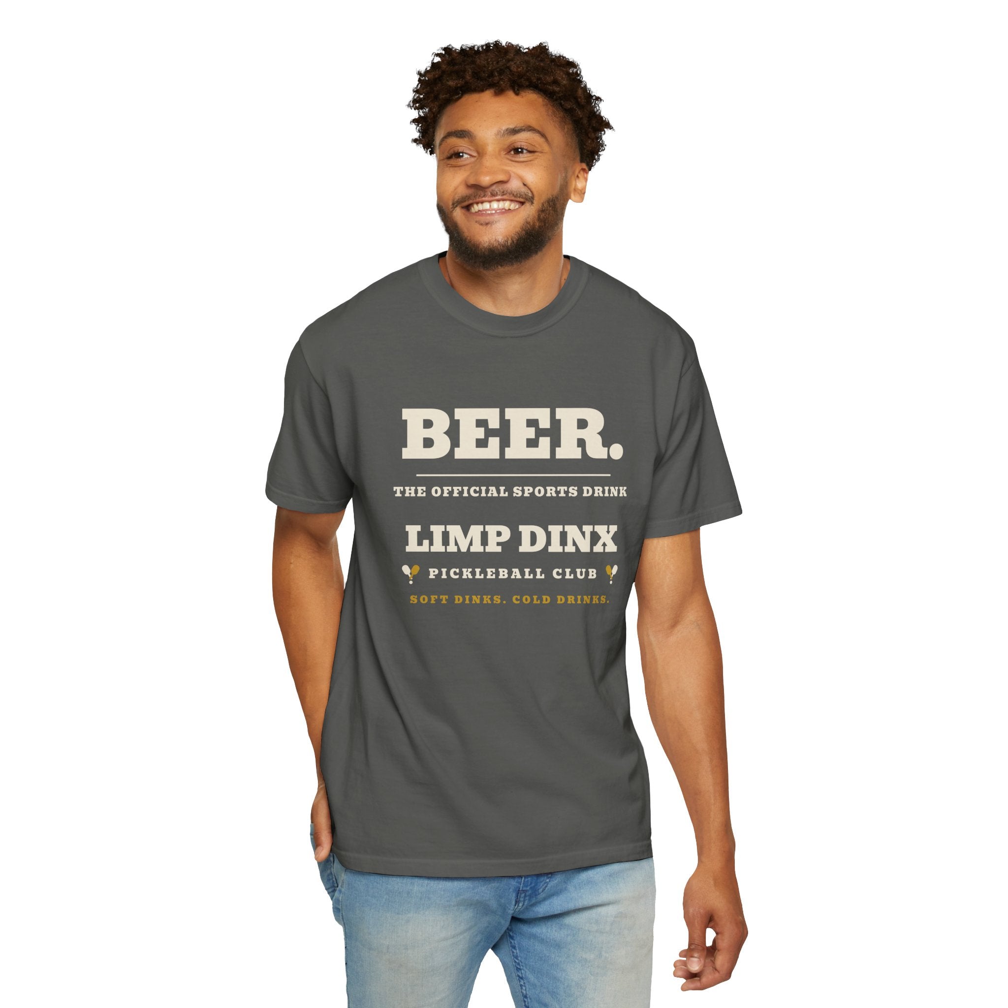 Beer. The Official Sports Drink Tee — Limp Dinx Pickleball Club | Funny Pickleball Shirt - Dark Colors