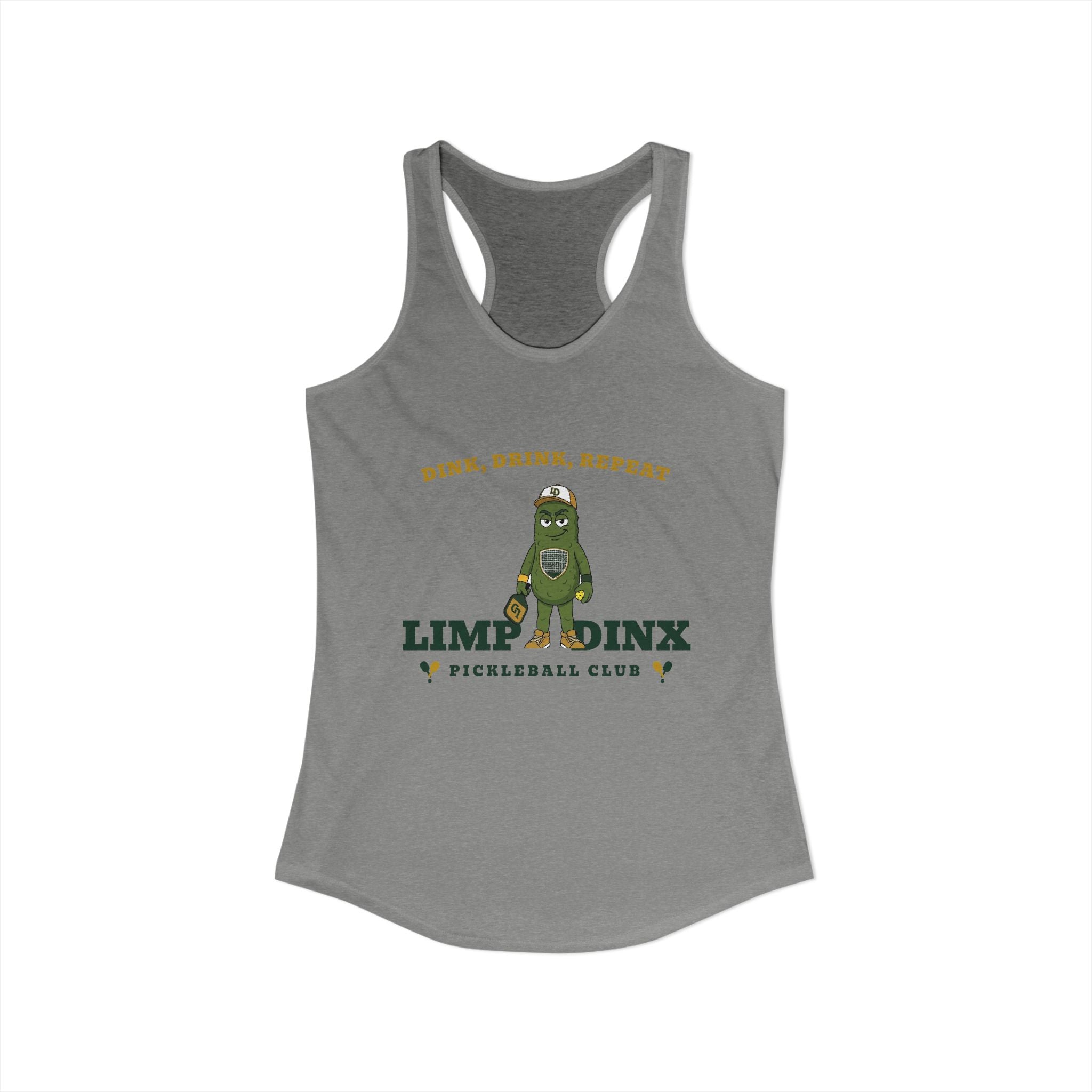 Dink. Drink. Repeat. Racerback Tank — Limp Dinx Pickleball Club | Women's Pickleball Tank